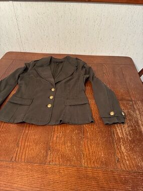 White House Black Market Olive Blazer Women’s 8 Military Style Jacket
